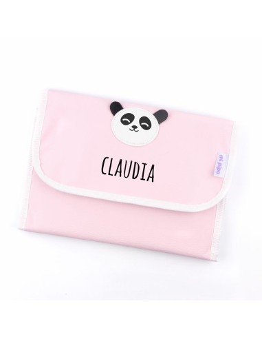 Portadocumentos para niños-Panda Rosa Personalizado