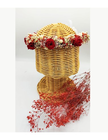 Corona de flores preservadas para comunión Redmind